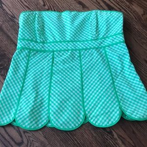 Green and white Lily Pulitzer strapless top